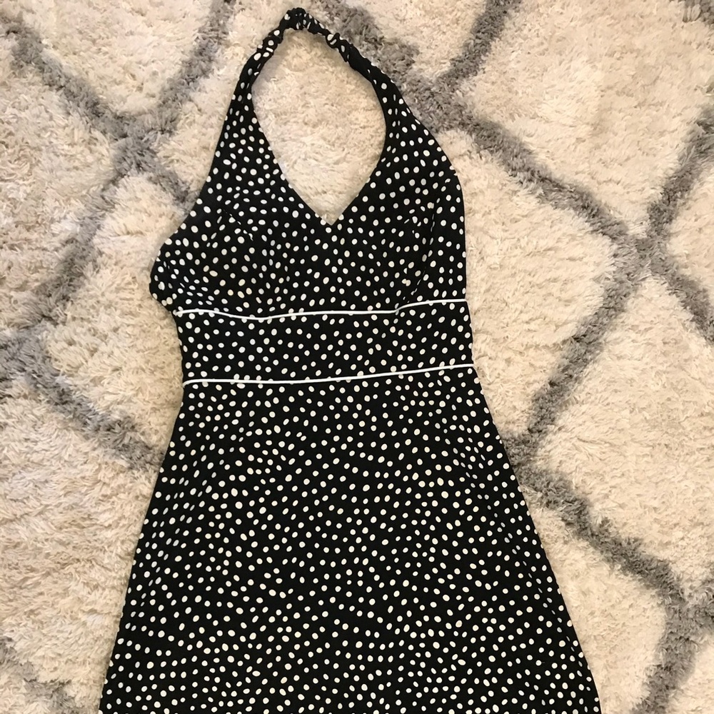 Black and White Halter Top Dress
